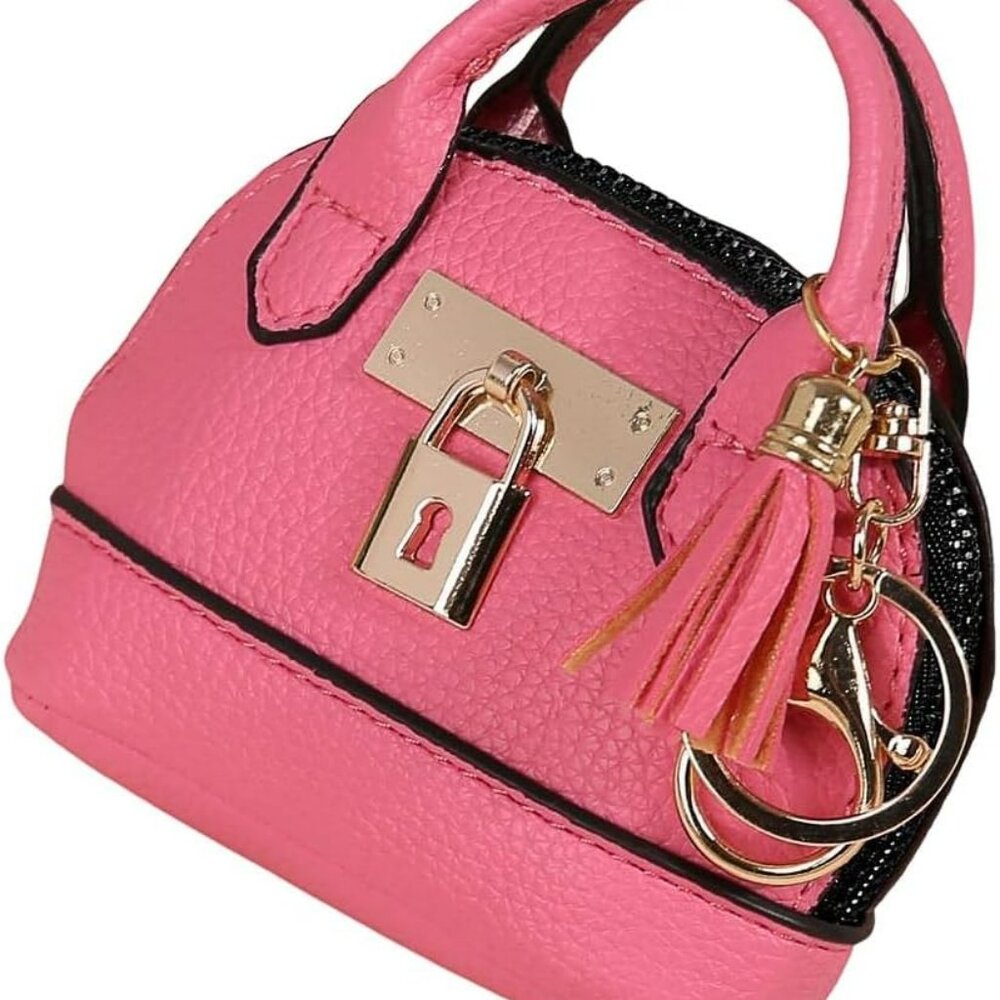 Tote Purse Keychain Tote Bag Coin Purse Mini Backpack‎ Keychain Wallet Pink